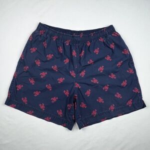 Polo Sport Ralph Lauren Large Blue Red Lobster Print Pockets Swim Trunks